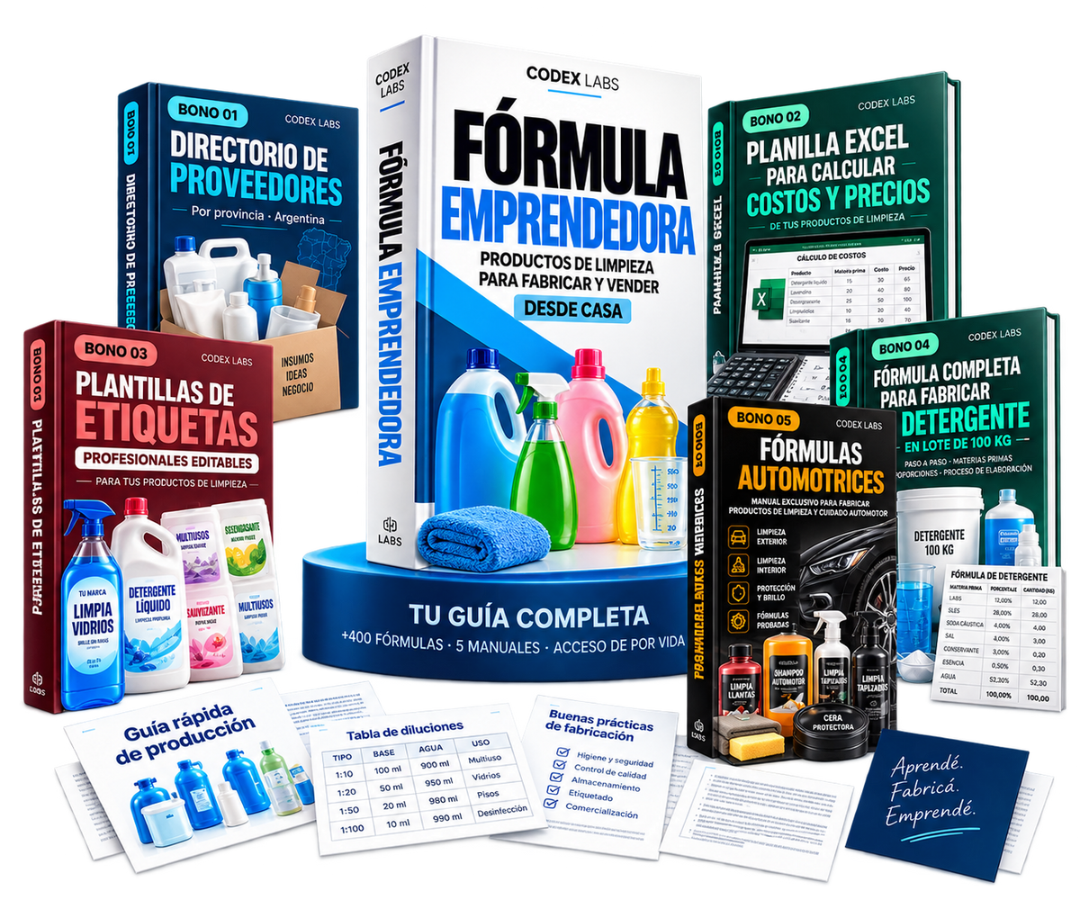 Fórmula Emprendedora | +400 Fórmulas de Productos de Limpieza